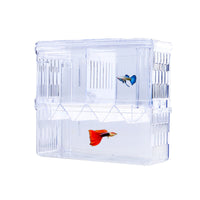 Acrylic Double-Layer Self-Floating Fish Fry Breeding Box Guppy Incubator Isolation Box Betta Fish Box