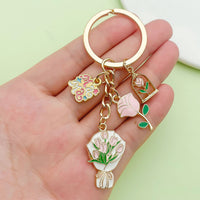 Mother's Day Carnation Flower Keychain Pendant for Bags