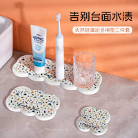 Diatomaceous Earth Absorbent Mat for Bathroom Countertops and Vanities