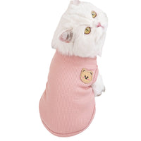 Waffle Knit Pet Vest for Cats and Small Dogs, Breathable Summer Apparel for Hair Loss Prevention