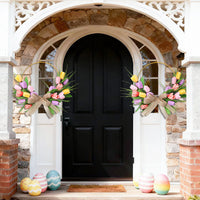 Easter Simulation Tulip Wreath Iron Art Door Hanging Decoration