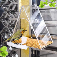 Outdoor Hanging Acrylic Bird Feeder for Wild Birds - Transparent Pet Bird Feeding Station
