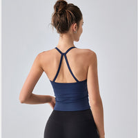 Women's Breathable Yoga Sports Bra Tank Top with Built-in Chest Pad for Running & Cycling