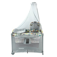 TOIMAYS Foldable Baby Crib with Splicing Function, Multi-functional Portable Newborn Bassinet and Playard