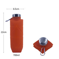 Outdoor Collapsible Silicone Water Bottle, Food-Grade Portable Diamond-Patterned Sports Bottle