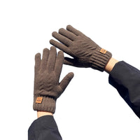 Unisex Double-Layer Fleece Lined Touchscreen Gloves for Winter Cycling and Outdoor Activities
