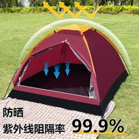 Portable Single-Layer Camping Tent for Outdoor Hiking and Backpacking, Sun Protection and Windproof