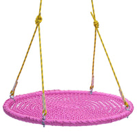 Colorful Round Disc Nest Swing for Kids, Indoor/Outdoor Playground Park Swing