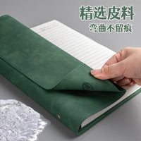 Soft Leather Loose-Leaf Notebook B5/A5 with Grid/Lined Pages and Stickers for Students and Daily Planning
