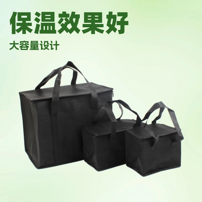 Insulated Reusable Grocery Bag with Aluminum Foil Lining, Foldable Non-Woven Cooler Tote for Food Delivery, Cake, Wine, and Perishables