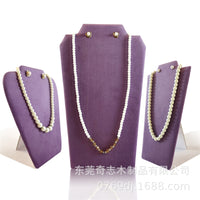 Foldable Velvet Necklace Display Stand Jewelry Mannequin Bust Holder with Earring Holes