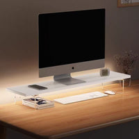 Acrylic Monitor Stand Riser for Desktop Computer and Laptop, Office Desk Organizer Shelf