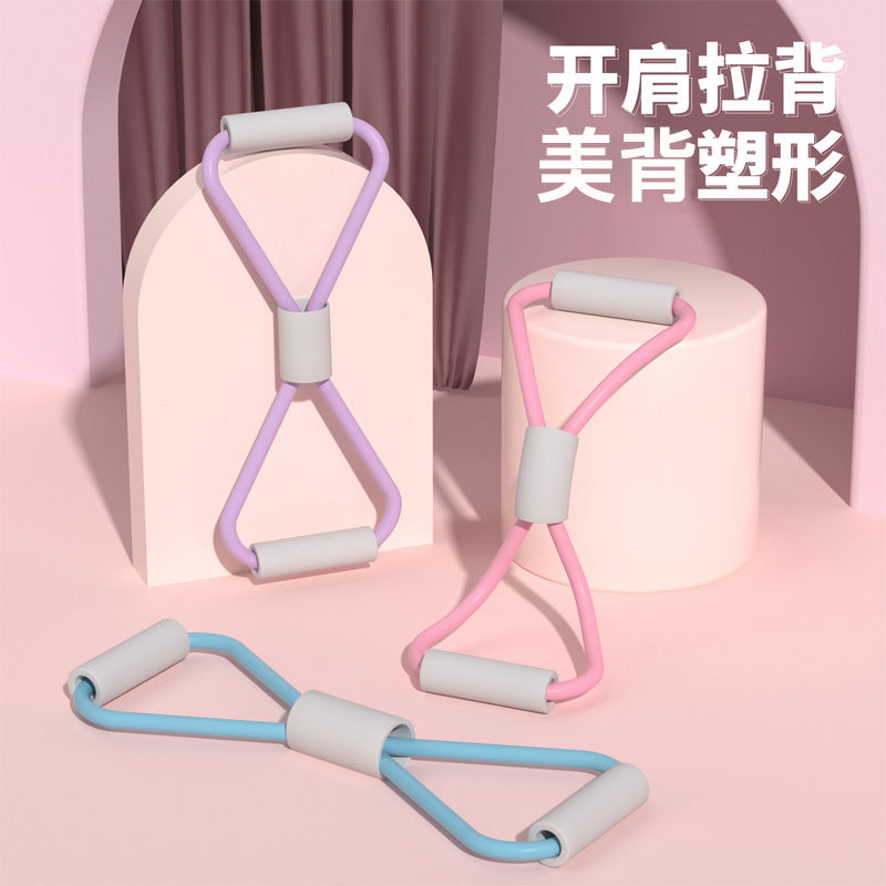 Figure-8 Resistance Band for Women - Silicone Chest Expander and Yoga Fitness Tool