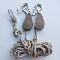 Outdoor Camping Tent Rope Adjuster with Reflective Guy Line and Pulley System