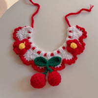 Colorful Knitted Pet Scarf Collar for Cats and Dogs - Bee Bib Design