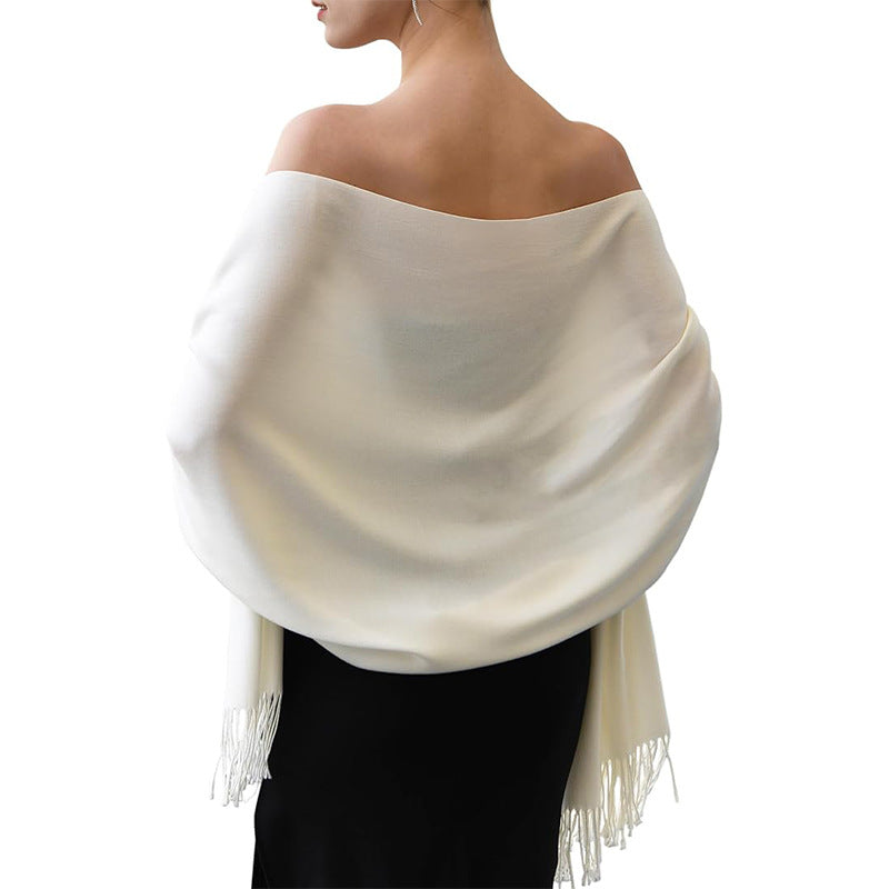 Winter Warm Shawl Scarf for Bridesmaid Wedding Party Dress Thick Solid Color