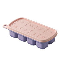 Press-Type Ice Cube Tray with Lid for Easy Release, 8-Grid Ice Maker for Drinks & Sports Bottles
