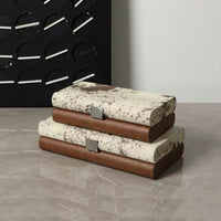 Nordic Modern Leather & Fur Patchwork Jewelry Storage Box