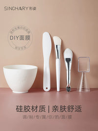 Silicone Mask Mixing Bowl Set with Applicator Tools for Facial Treatment