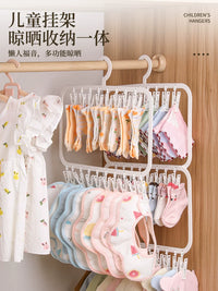 Baby Clothes Drying Rack with Multiple Clips, Foldable Laundry Hanger for Socks Underwear