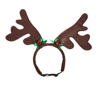Christmas Pet Antler Headband with Bells and Bows for Dogs and Cats