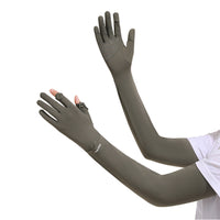 Women's UV Protection Ice Silk Fingerless Gloves for Cycling Driving Outdoor Activities