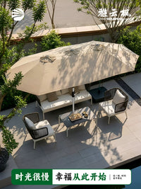 Large Outdoor Patio Umbrella with Aluminum Pole, UV Protection, Wind-Resistant Sunshade for Balcony Garden