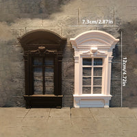 Dollhouse European Style Window Model for Dioramas and Crafts