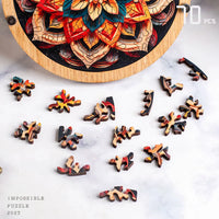 Mandala Irregular Wooden Jigsaw Puzzle for Adults, High Difficulty Brain Teaser