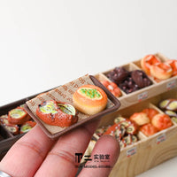 Miniature Simulation Bread Cabinet with Dessert and Play Food for Kids' Pretend Play