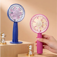 Portable USB Rechargeable Handheld Fan with Phone Stand Base, Mini Desktop Fan for Outdoor Use