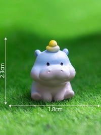 Miniature Hippo Figurines for DIY Micro Landscape Decor