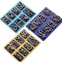 Classic Luban Lock and Nine-Link Puzzle Set - Brain Teaser Educational Toy for Kids and Adults