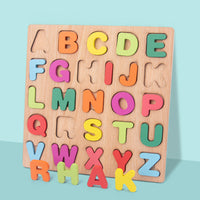3D Wooden Puzzle Board for Kids - Numbers, Shapes, and Alphabet Learning Toy