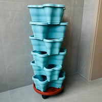 Stackable Vertical Garden Planter with Wheels for Balcony Vegetable Growing