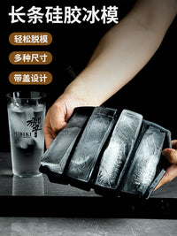 Silicone Ice Cube Tray with Lid for Whiskey Cocktails and Drinks, Large Long-Lasting Ice Molds