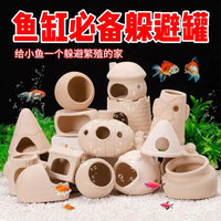 Aquarium Ceramic Hideaway Decoration for Fish and Shrimp Breeding