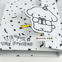 A5 Black and White Striped Puppy Magnetic Album for Photocards