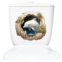 3D Cartoon Animal Toilet Lid Decal, Decorative Bathroom Wall Sticker