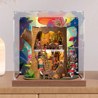 Acrylic Display Case for ROKR Rolife Fairy Tale Tree House Miniature Scene Dustproof Storage Box