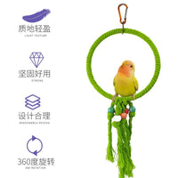 Pet Parrot Cotton Rope Swing Ring Toy for Bird Cages