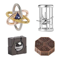 72-Piece Kongming Luban Lock Puzzle Set for Adults and Students, Brain Teaser Educational Toy