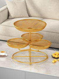 Rotating Multi-Layer Fruit Plate for Living Room Coffee Table, High-End Snack Candy Basket