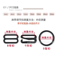Plastic O-Ring and Slider Adjusters for Bra Straps and Lingerie