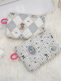 Cartoon Quilted Cosmetic Pouch Mini Storage Bag