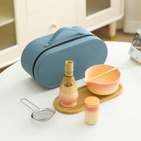 Japanese Ceramic Matcha Bowl Set with Whisk Stand and Tools, Portable Gift Box