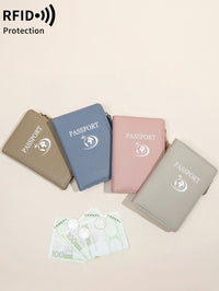 Multi-functional RFID Passport Holder with Lychee Pattern, Travel Document Organizer
