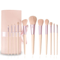 11-Piece Makeup Brush Set with Soft Bristles and Optional Travel Bag
