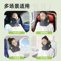 Travel Neck Pillow for Airplanes, Trains, and Cars - Portable U-Shaped Support Pillow for Sleeping