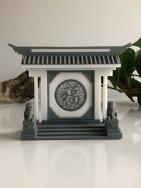 Chinese Fu Character Stone Lion Miniature Wall Screen Model Kit for Aquariums and Desktops